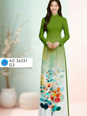Vải Áo Dài Hoa In 3D AD 36331