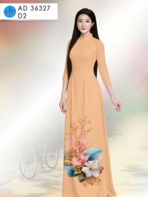 Vải Áo Dài Hoa In 3D AD 36327