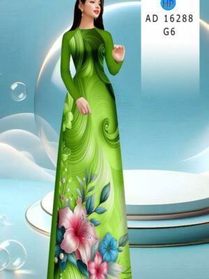 Vải Áo Dài Hoa In 3D AD 16288
