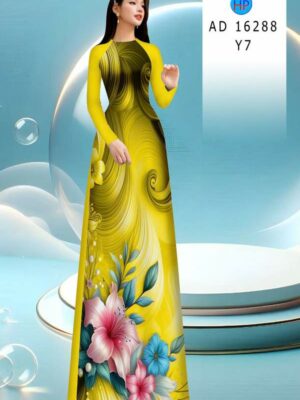 Vải Áo Dài Hoa In 3D AD 16288