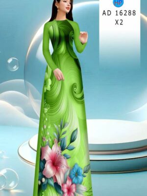 Vải Áo Dài Hoa In 3D AD 16288