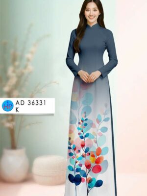 Vải Áo Dài Hoa In 3D AD 36331