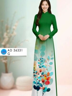 Vải Áo Dài Hoa In 3D AD 36331