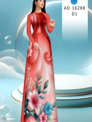 Vải Áo Dài Hoa In 3D AD 16288