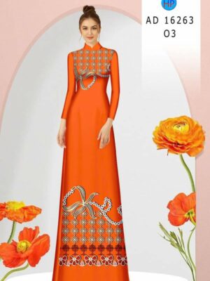 Vải Áo Dài Hoa In 3D AD 16263