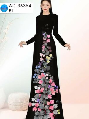 Vải Áo Dài Hoa In 3D AD 36354