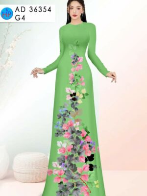 Vải Áo Dài Hoa In 3D AD 36354