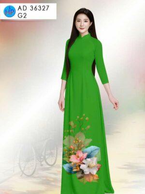 Vải Áo Dài Hoa In 3D AD 36327