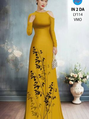 Vải Áo Dài Hoa In 3D AD LY114