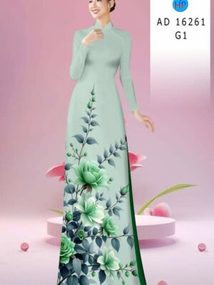 Vải Áo Dài Hoa In 3D AD 16261