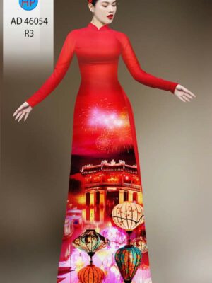 Vải Áo Dài Phong Cảnh AD 46054