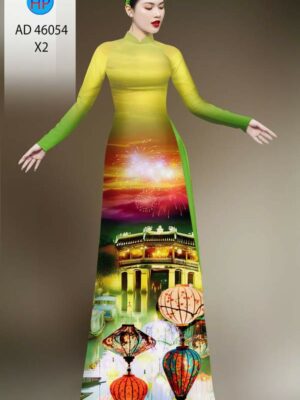 Vải Áo Dài Phong Cảnh AD 46054