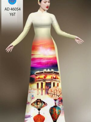 Vải Áo Dài Phong Cảnh AD 46054