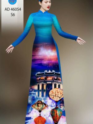 Vải Áo Dài Phong Cảnh AD 46054