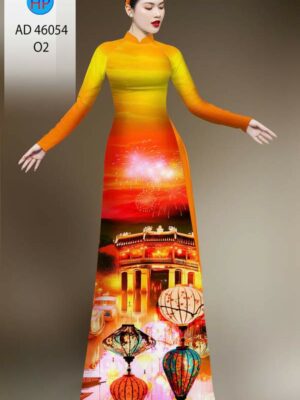 Vải Áo Dài Phong Cảnh AD 46054