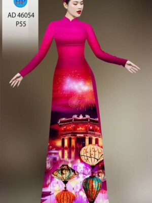 Vải Áo Dài Phong Cảnh AD 46054