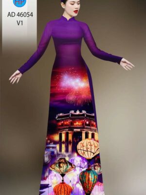 Vải Áo Dài Phong Cảnh AD 46054