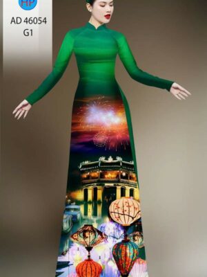 Vải Áo Dài Phong Cảnh AD 46054