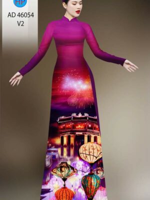 Vải Áo Dài Phong Cảnh AD 46054