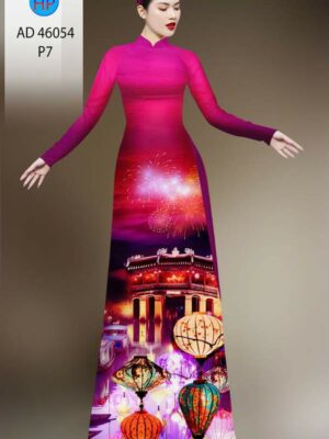 Vải Áo Dài Phong Cảnh AD 46054