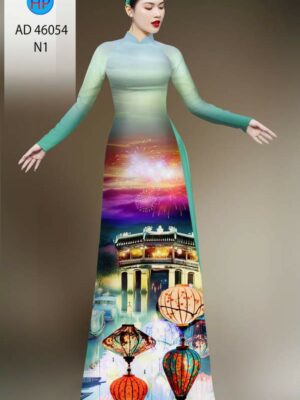 Vải Áo Dài Phong Cảnh AD 46054