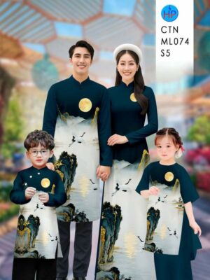 Vải Áo Dài Gia Đình Phong Cảnh AD CTNML074