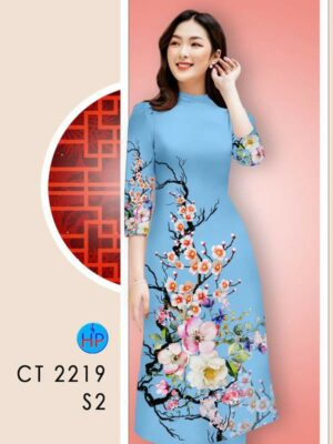 Vải Áo Dài Hoa In 3D AD CT2219