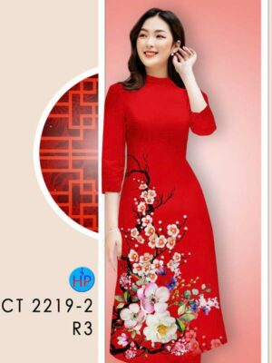 Vải Áo Dài Hoa In 3D AD CT2219