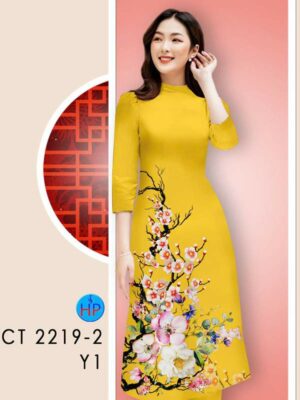 Vải Áo Dài Hoa In 3D AD CT2219