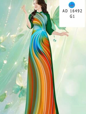 Vải Áo Dài Hoa In 3D AD 16492