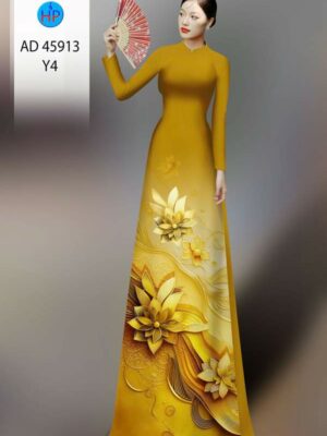 Vải Áo Dài Hoa In 3D AD 45913
