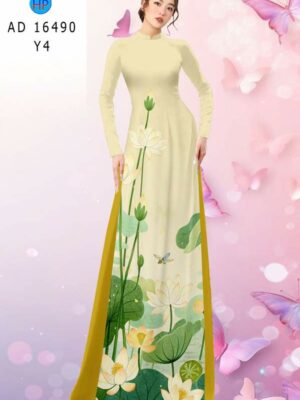 Vải Áo Dài Hoa Sen AD 16490