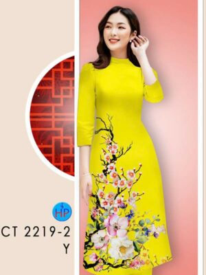 Vải Áo Dài Hoa In 3D AD CT2219