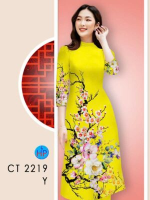 Vải Áo Dài Hoa In 3D AD CT2219