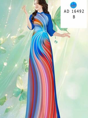 Vải Áo Dài Hoa In 3D AD 16492