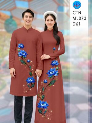 Vải Áo Dài Cặp Đôi Hoa Sen AD CTNML073