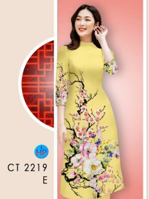 Vải Áo Dài Hoa In 3D AD CT2219