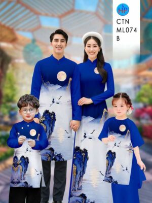 Vải Áo Dài Gia Đình Phong Cảnh AD CTNML074