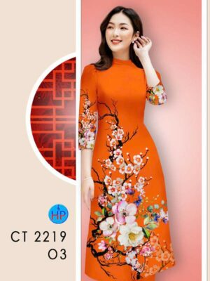 Vải Áo Dài Hoa In 3D AD CT2219