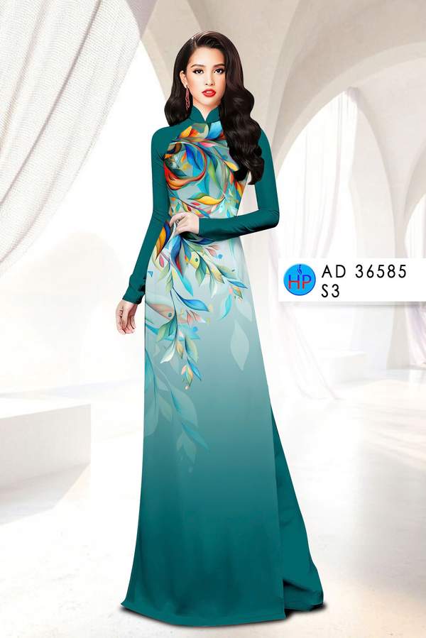 Vải Áo Dài Hoa In 3D AD 36585