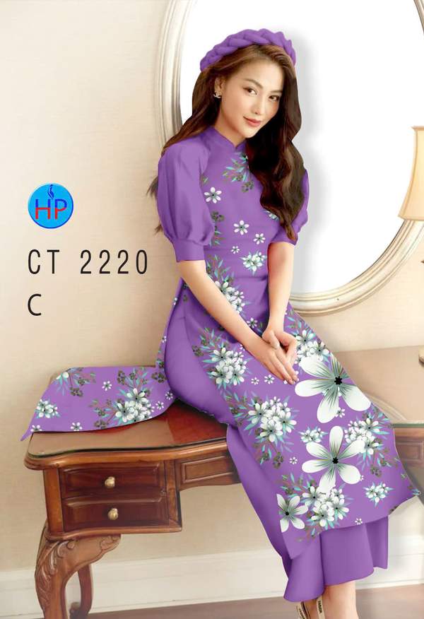 Vải Áo Dài Hoa In 3D AD CT2220