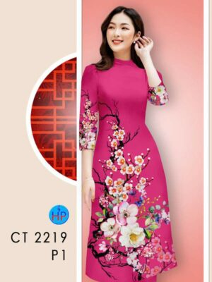 Vải Áo Dài Hoa In 3D AD CT2219