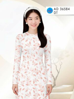 Vải Áo Dài Hoa In 3D AD 36584