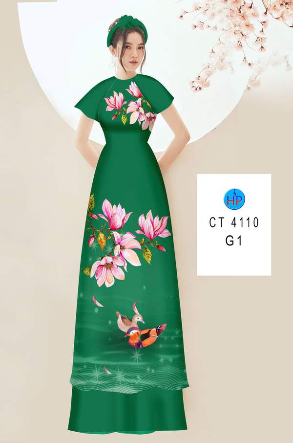 Vải Áo Dài Hoa In 3D AD CT4110