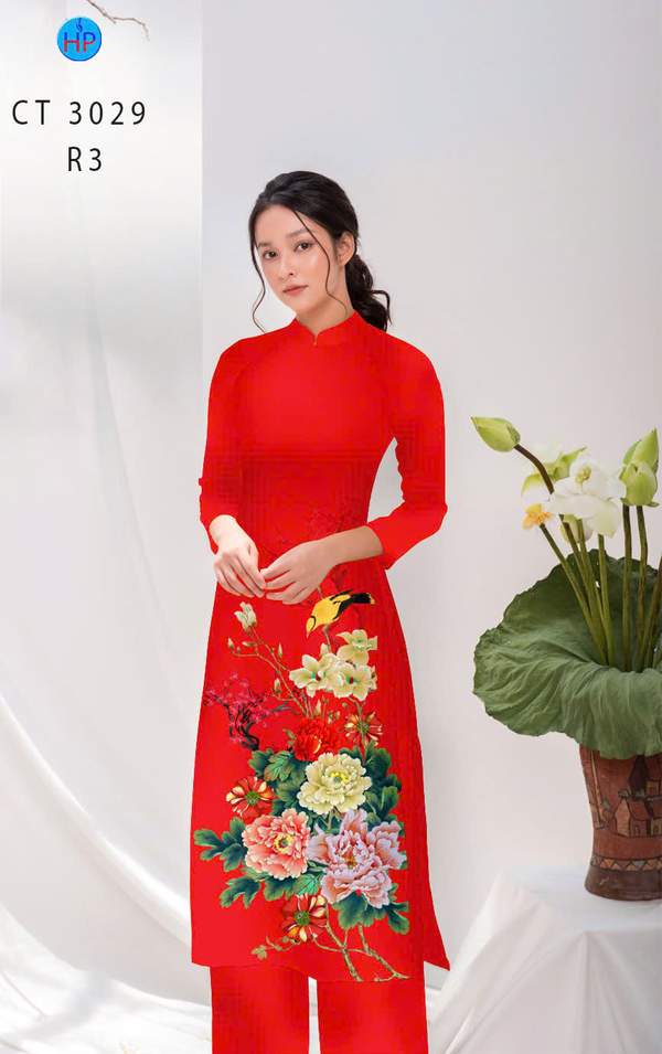 Vải Áo Dài Hoa Cẩm Chướng AD CT3029