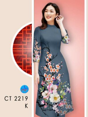 Vải Áo Dài Hoa In 3D AD CT2219