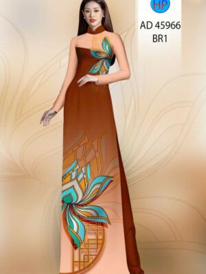 Vải Áo Dài Hoa In 3D AD 45966