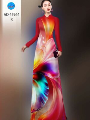 Vải Áo Dài Hoa In 3D AD 45964