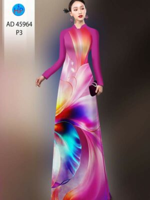 Vải Áo Dài Hoa In 3D AD 45964