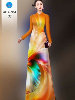 Vải Áo Dài Hoa In 3D AD 45964